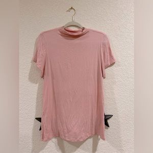 Light pink plus size turtle neck soft undershirt tee